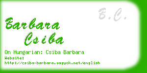 barbara csiba business card